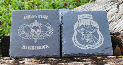 Phantom Airborne Slate Coaster Set