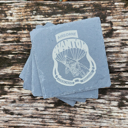 Phantom Airborne Slate Coaster Set