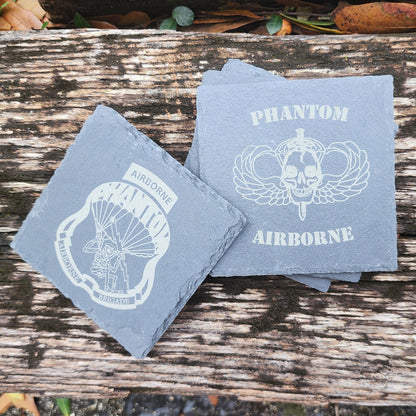 Phantom Airborne Slate Coaster Set